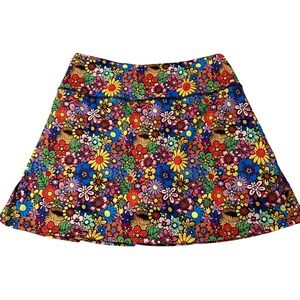 Fulbelle Skirt Women's Sz M Multicolor Floral Print Athleisure Activewear Skort